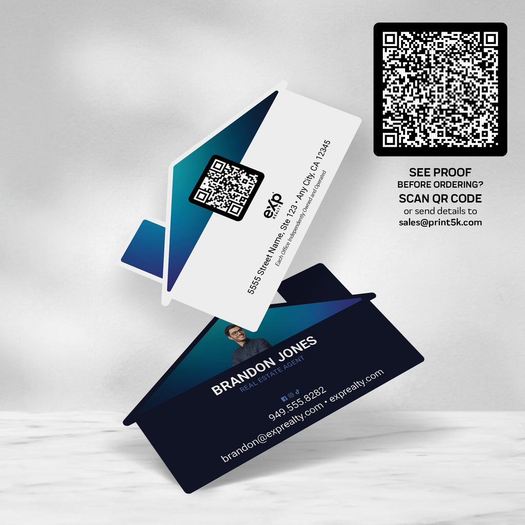 eXp Realty Die-Cut Business Card Template 001 | Custom Design & Print