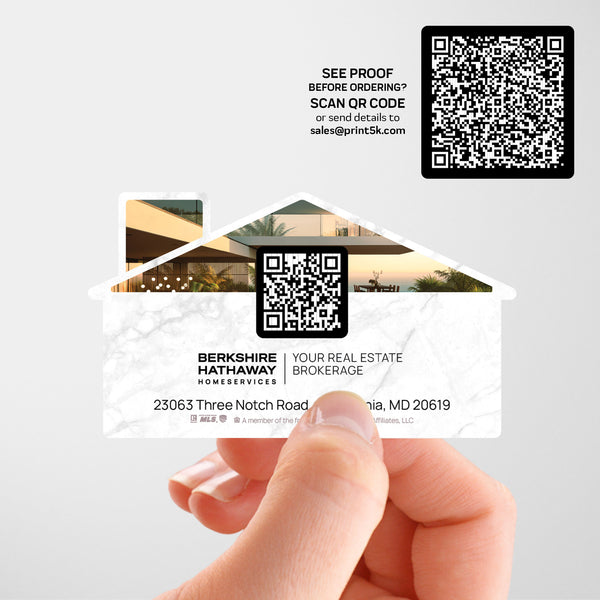Berkshire Hathaway HomeServices Die-Cut Business Card Template 001 | Custom Design & Print