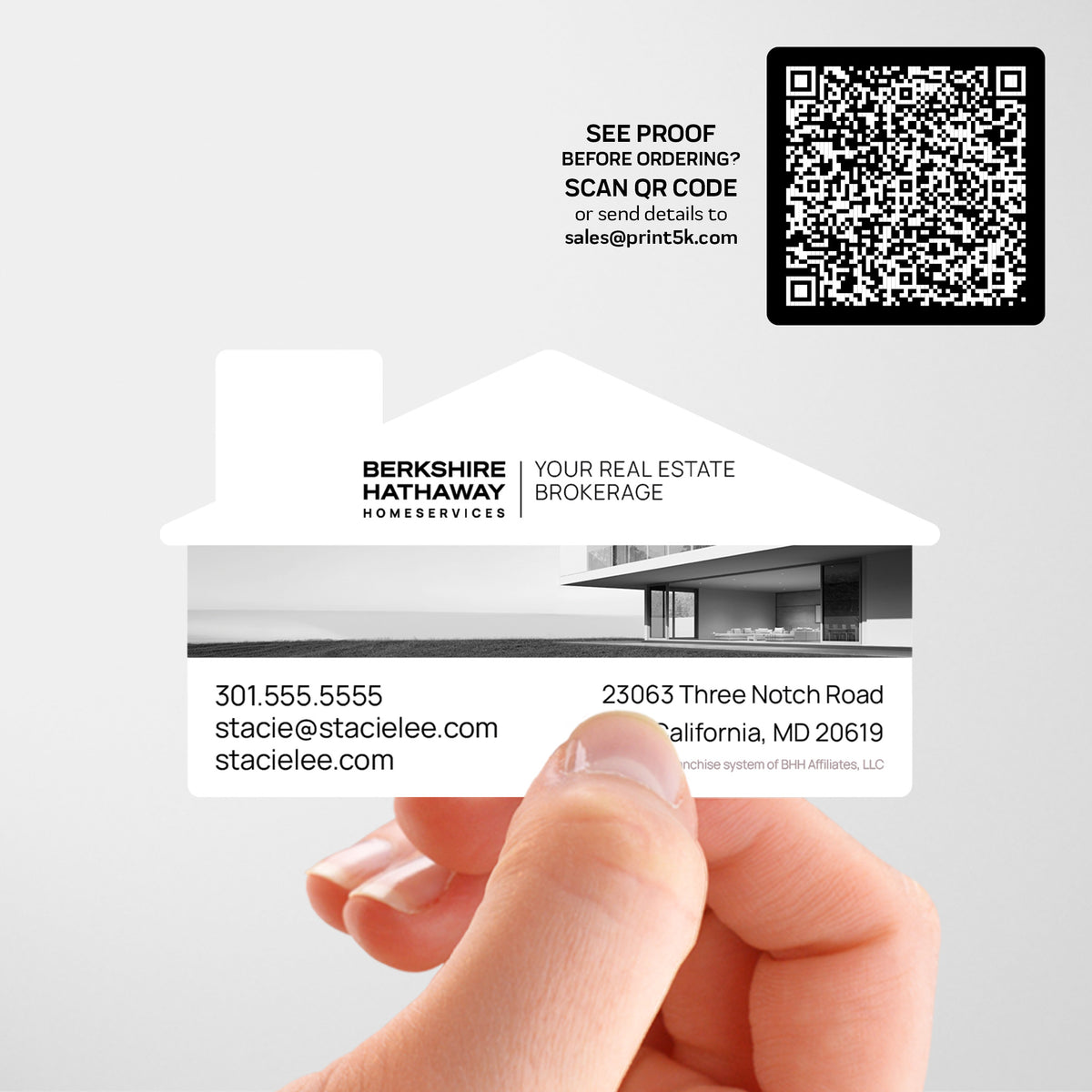 Berkshire Hathaway HomeServices Die-Cut Business Card Template 004 | Custom Design & Print