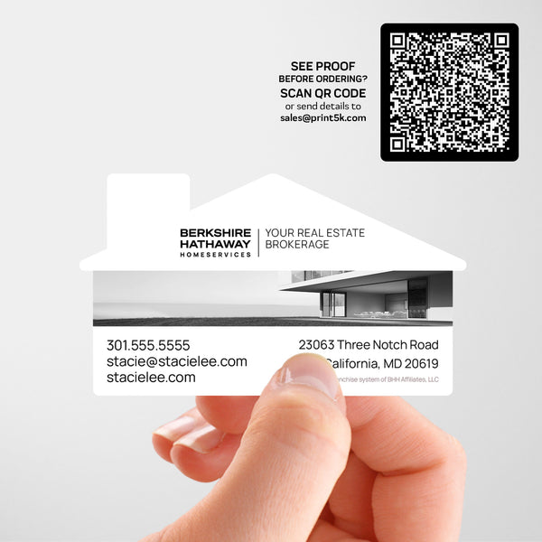 Berkshire Hathaway HomeServices Die-Cut Business Card Template 004 | Custom Design & Print