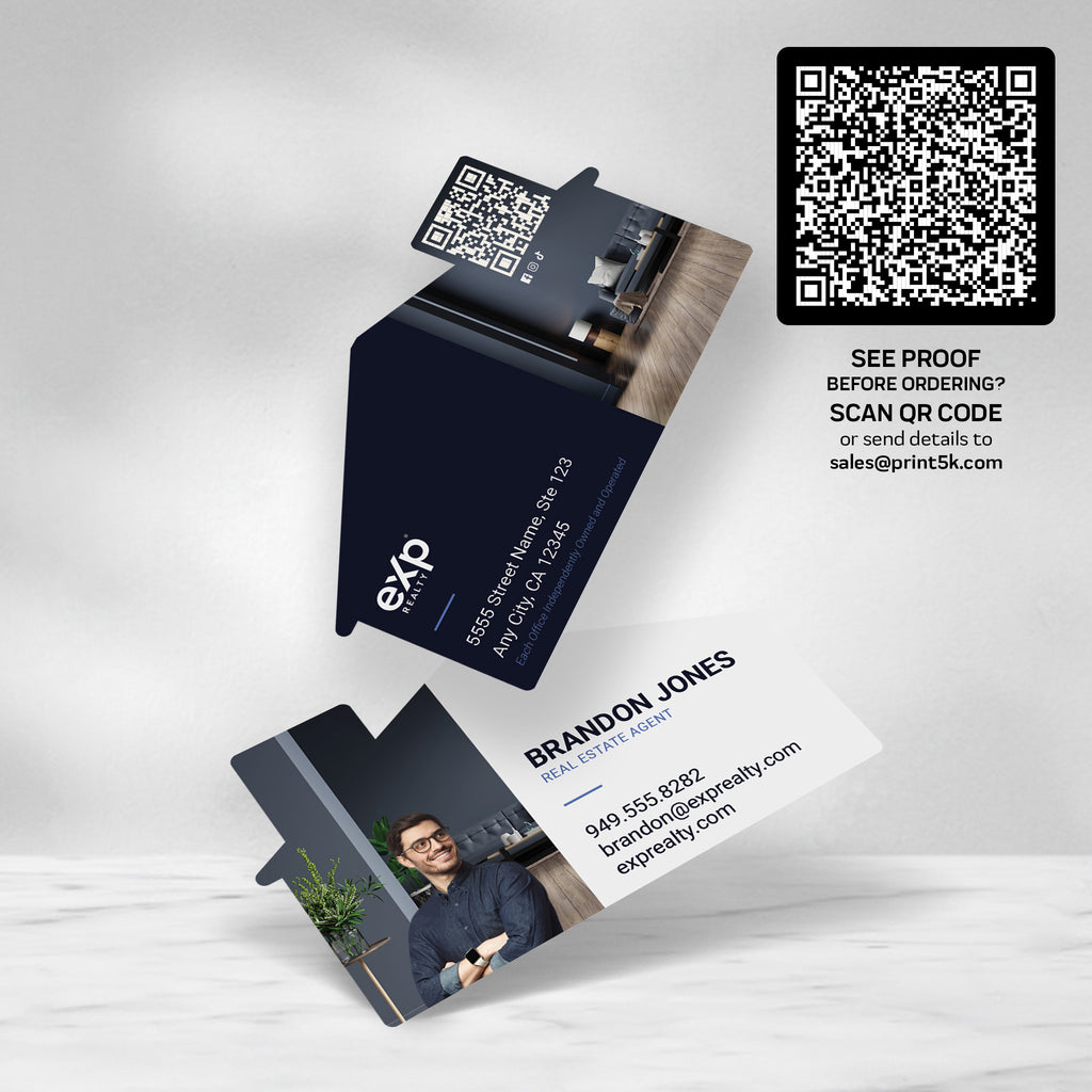 eXp Realty Die-Cut Business Card Template 002 | Custom Design & Print