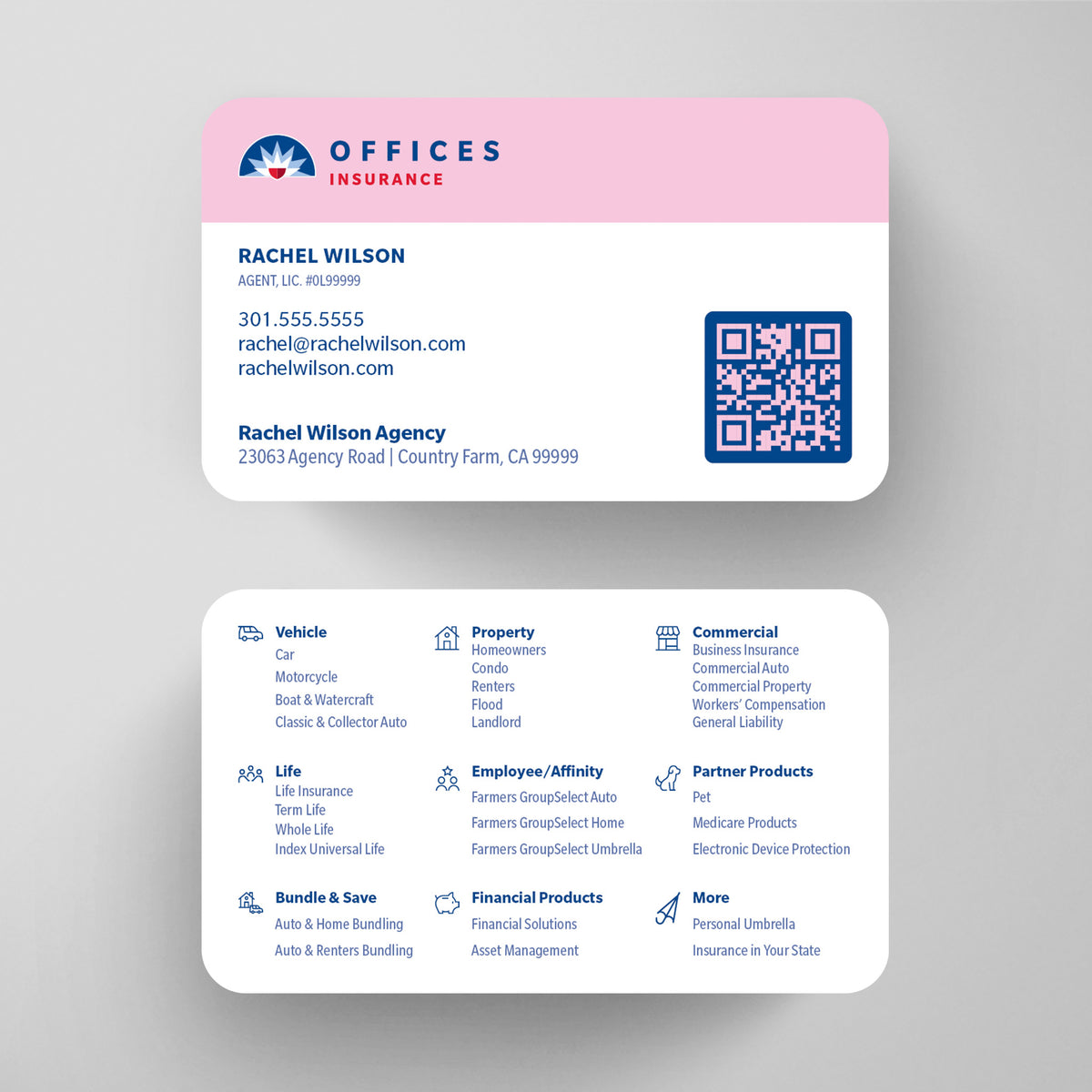 Farmers Insurance Business Card Template 017 | Custom Design & Print Main image
