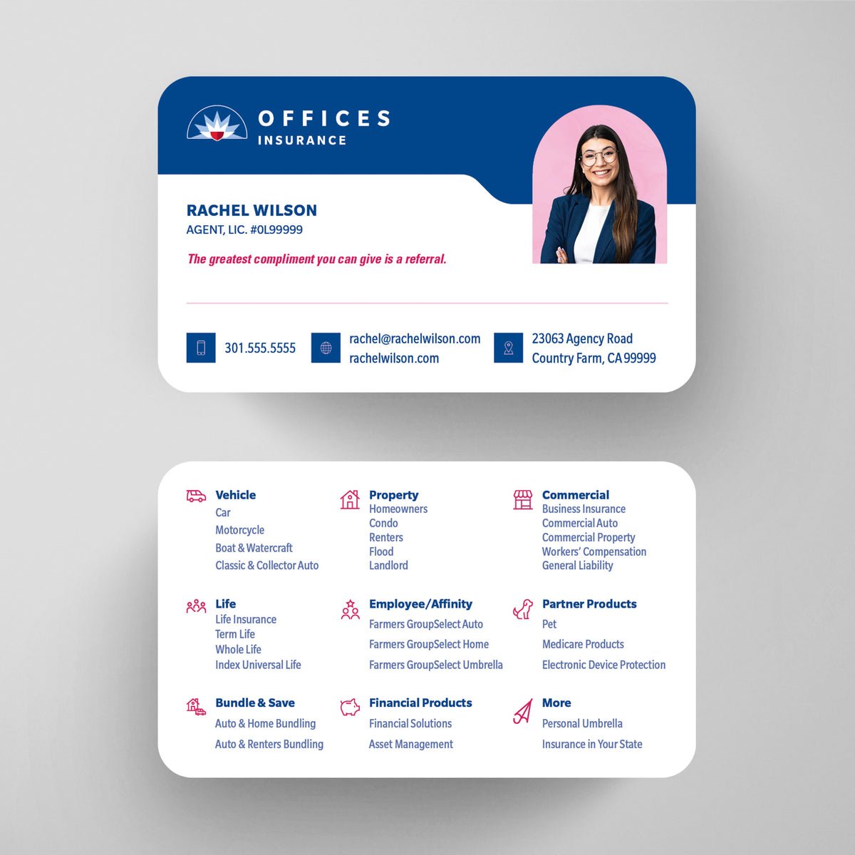 Farmers Insurance Business Card Template 025 | Custom Design & Print Main image