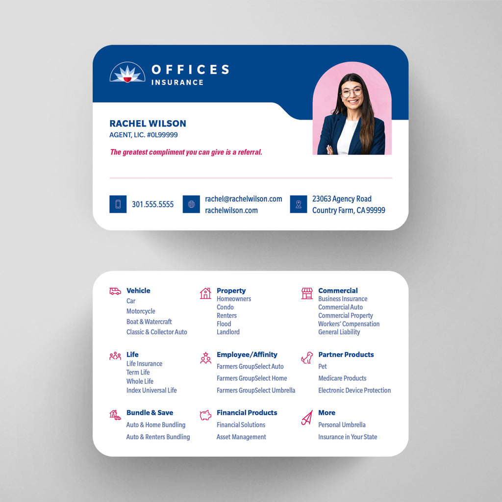 Farmers Insurance Business Card Template 025 | Custom Design & Print