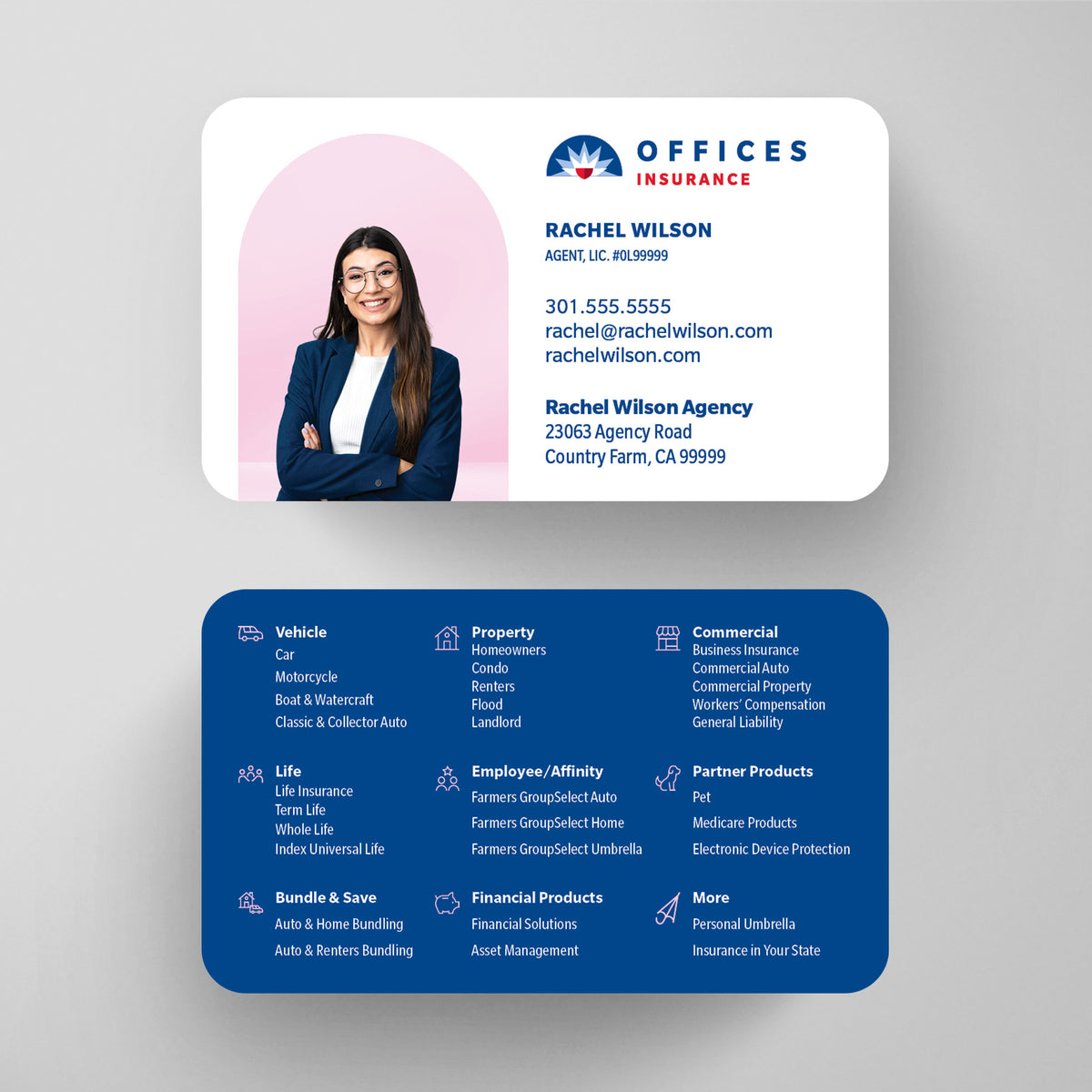 Farmers Insurance Business Card Template 020 | Custom Design & Print Main image