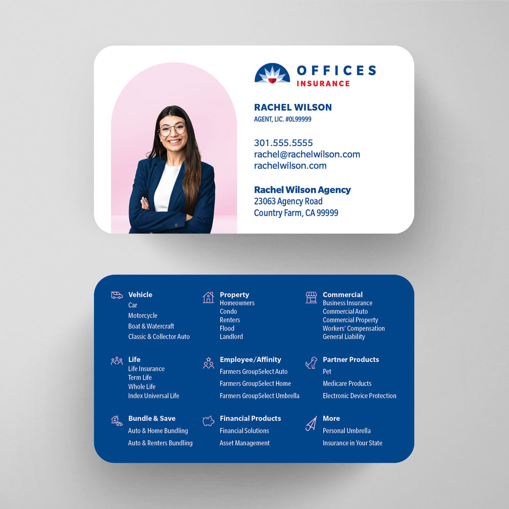 Farmers Insurance Business Card Template 020 | Custom Design & Print
