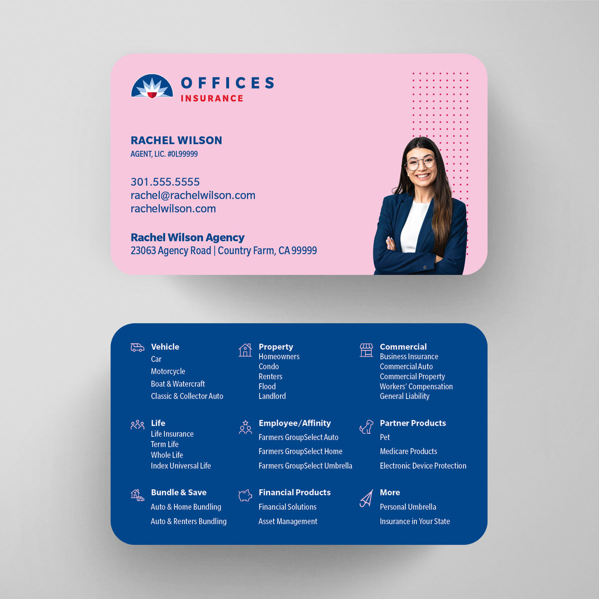 Farmers Insurance Business Card Template 019 | Custom Design & Print Main image