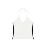 Women's Color Block Halter Crop Tank Top