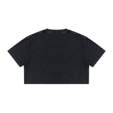 Women's Mineral Wash Cotton Crop T-Shirt