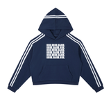 Contrast Side Stripe Cropped Hoodie
