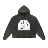Vintage Washed Frayed-Hem Hoodie
