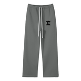 Unisex Solid Color Fleece Straight Leg Pants