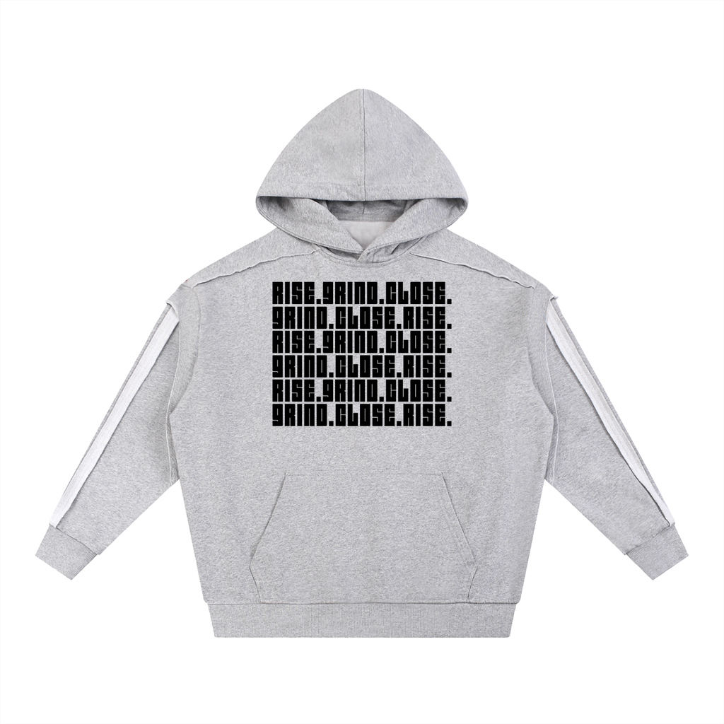 Contrast Tape Raw Edge Double Layered Hoodie