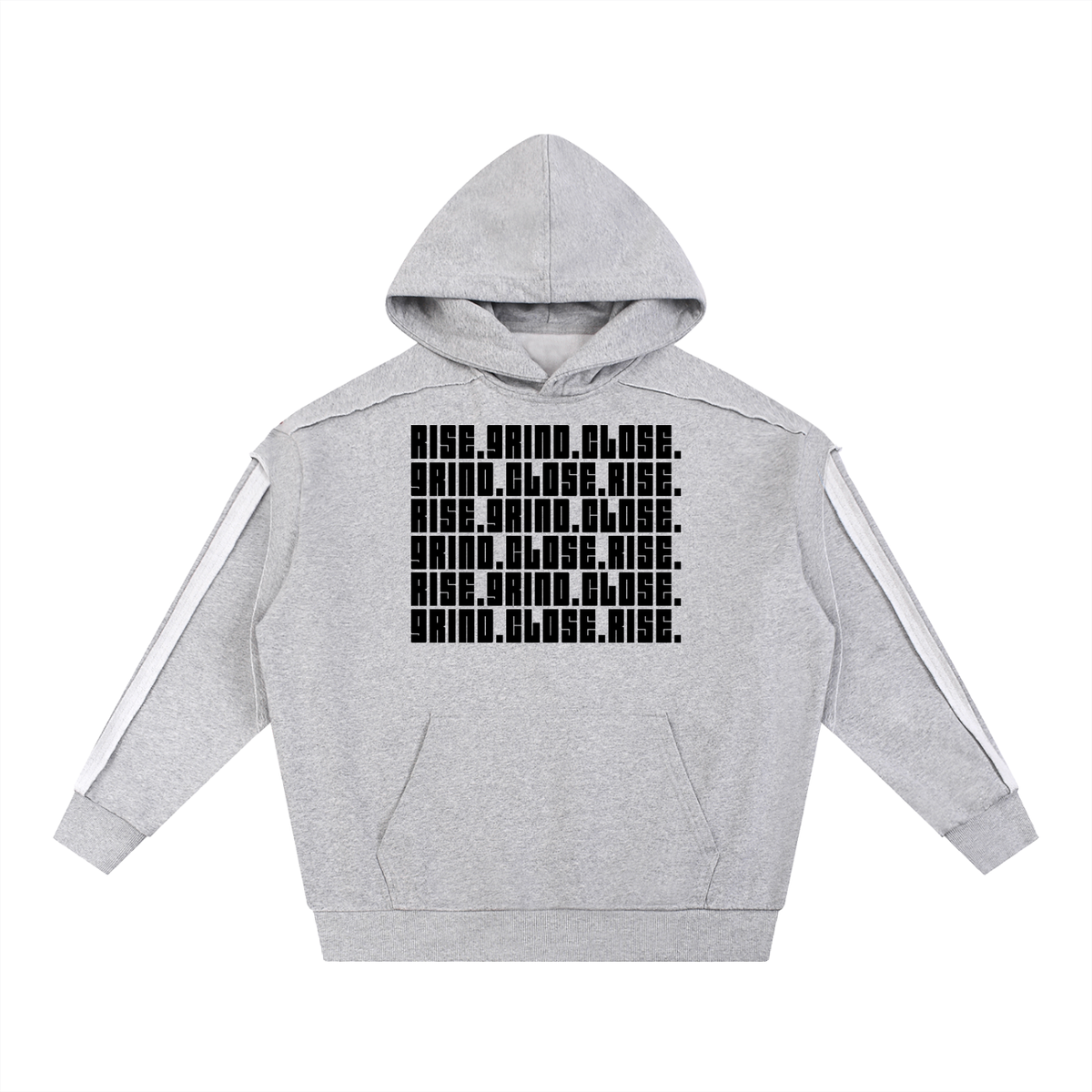 Contrast Tape Raw Edge Double Layered Hoodie