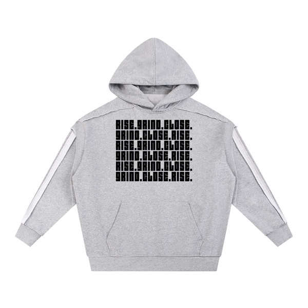 Contrast Tape Raw Edge Double Layered Hoodie