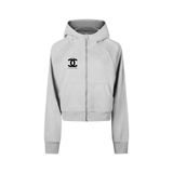 Cropped Zip-Through Hoodie