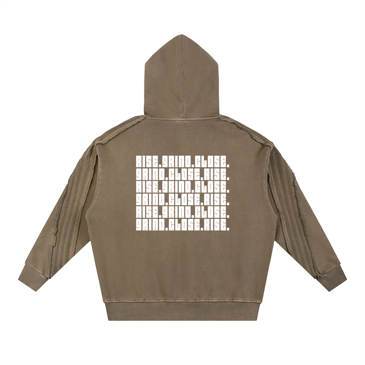 Snow Washed Tape Raw Edge Hoodie