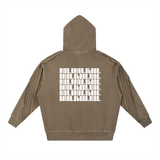 Snow Washed Tape Raw Edge Hoodie