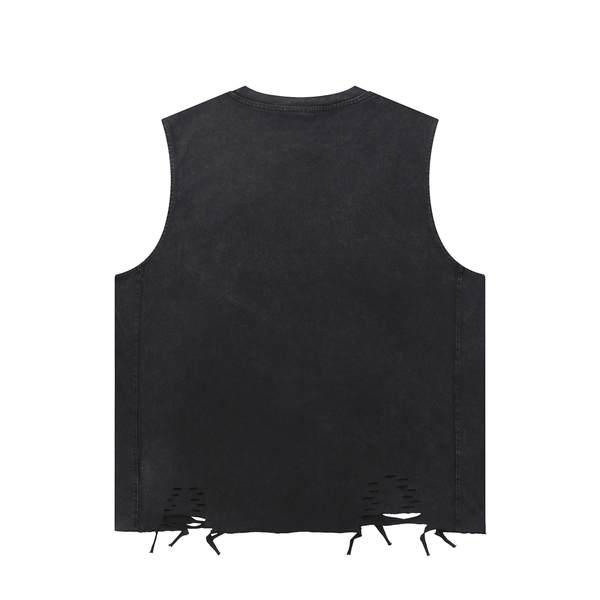 Snow Washed Raw-Hem Tank Top