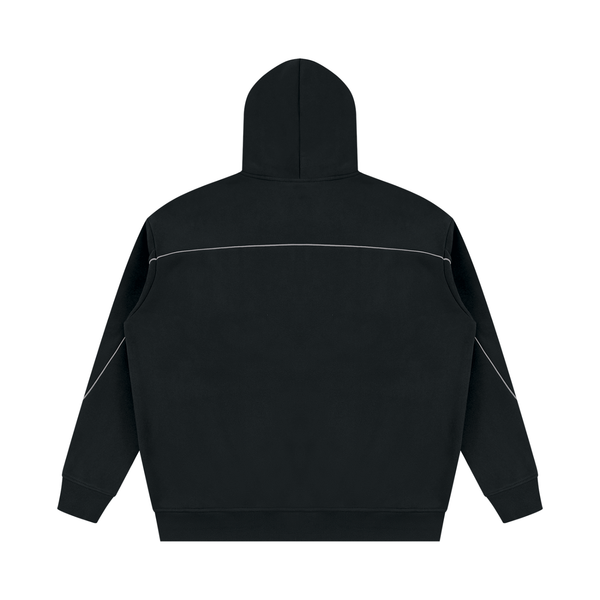 Unisex Oversized Piping Fleece Hoodie