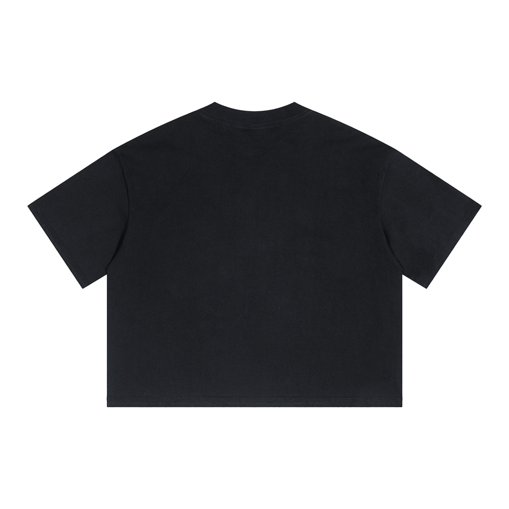 Unisex Boxy Drop Shoulder Crop T-Shirt
