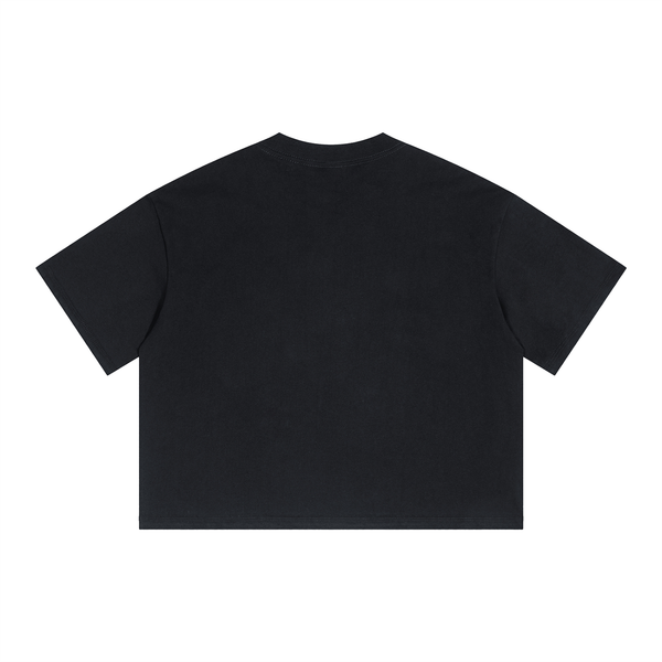 Unisex Boxy Drop Shoulder Crop T-Shirt