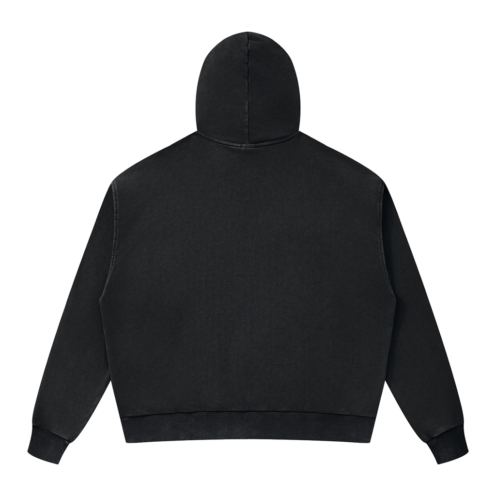 Unisex Mineral Wash Boxy Full Zip Hoodie