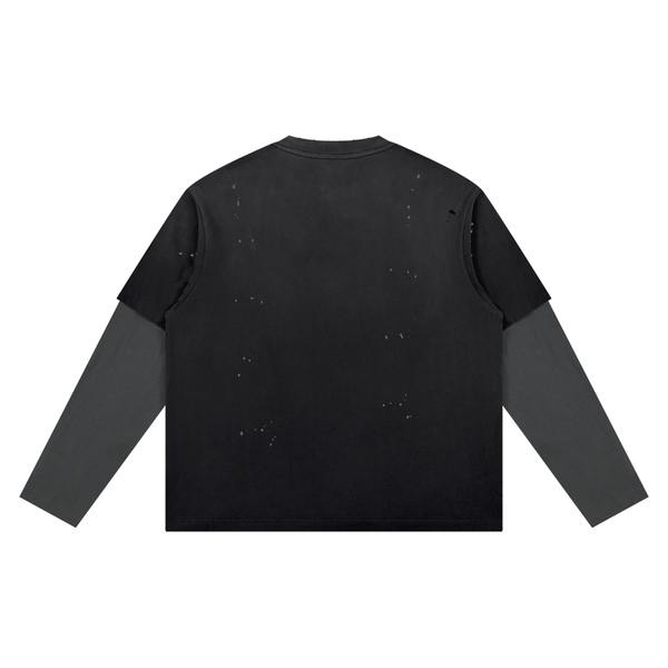 Unisex Vintage Wash Distressed Layer T-Shirt