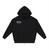 Unisex Loose Solid Full Zip Hoodie