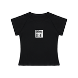 Solid Color Raglan Sleeve Crop Top