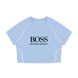 Women's Contrast Stitch Raglan Crop T-Shirt