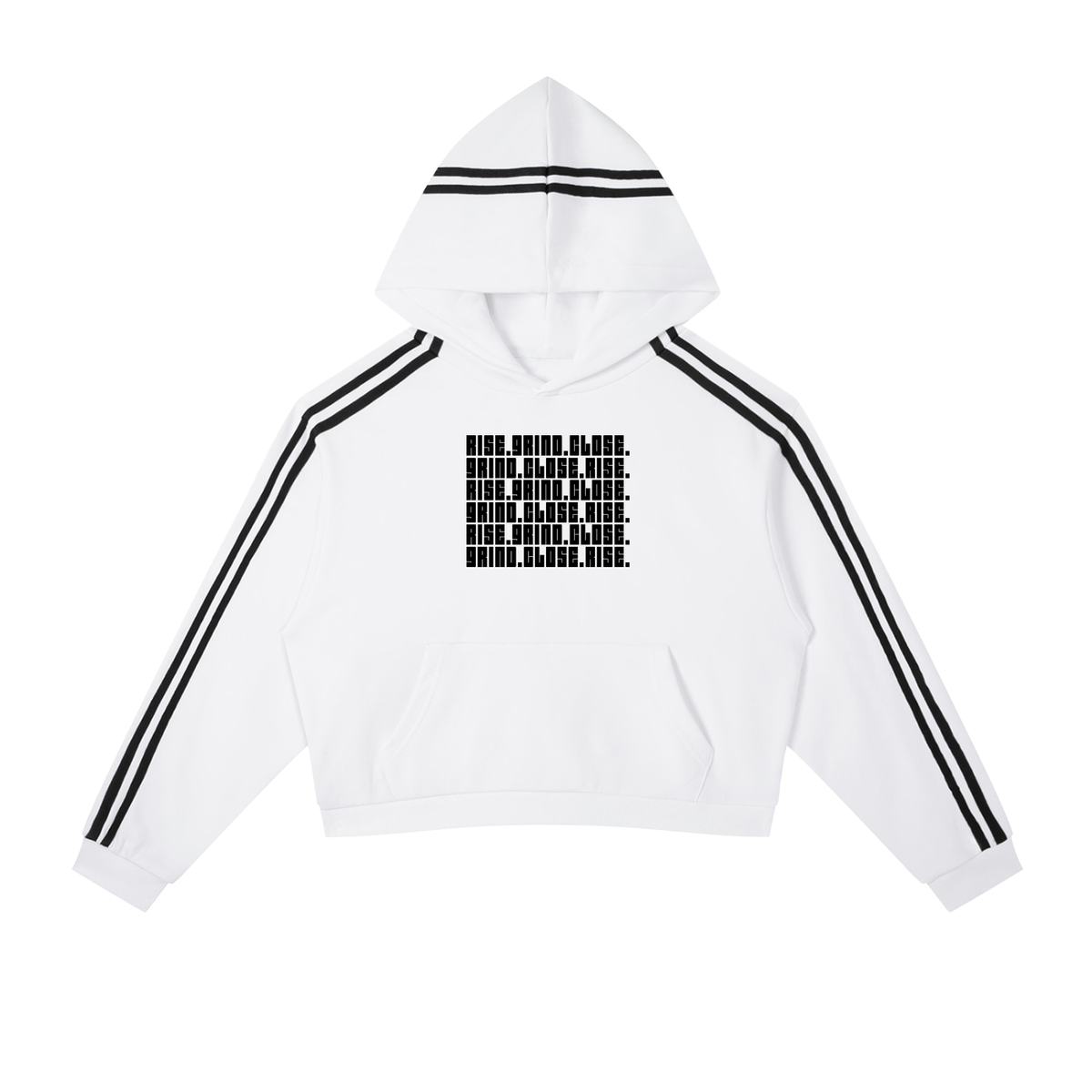 Contrast Side Stripe Cropped Hoodie