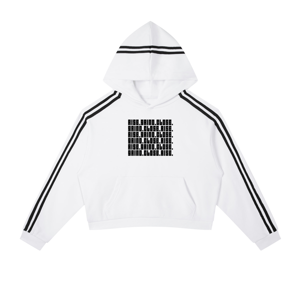 Contrast Side Stripe Cropped Hoodie