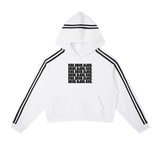 Contrast Side Stripe Cropped Hoodie