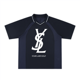 Striped V-Neck Soccer Jersey