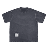 Snow Washed Raw-Edge Neckline T-Shirt
