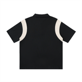 Contrast Panel Cotton Polo Shirt