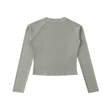 Dyed Washed Raglan Long Sleeve Slim T-Shirt