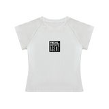 Solid Color Raglan Sleeve Crop Top