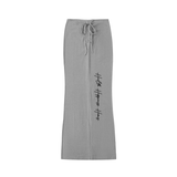 Dyed Washed Drawstring Maxi Skirt