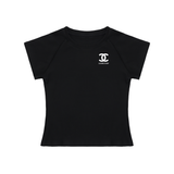 Solid Color Raglan Sleeve Crop Top
