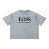 Mineral Wash Boxy Cotton T-Shirt