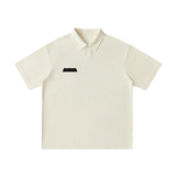 Loose Cotton Short-Sleeve Polo Shirt