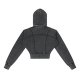 Vintage Washed Cropped Fleece Hoodie