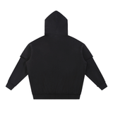 Snow Washed Raw Edge Double Layered Hoodie