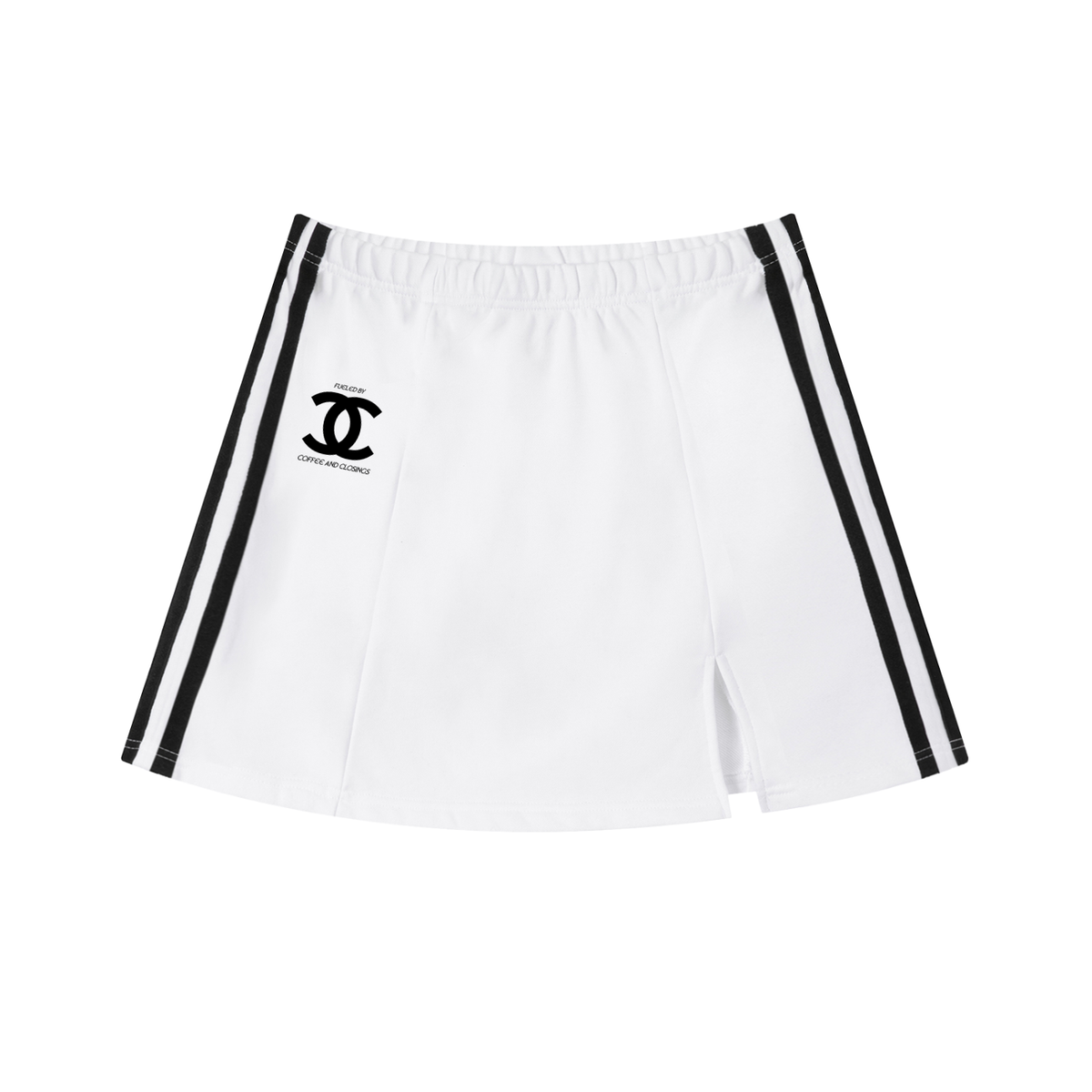 Contrast Side Stripe Slit Skirt Main image