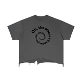 Vintage Wash Boxy Distressed Hem T-Shirt
