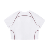 Women's Contrast Stitch Raglan Crop T-Shirt