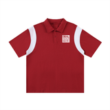 Contrast Panel Cotton Polo Shirt