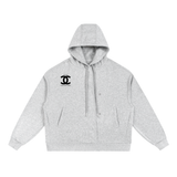 Boxy Button Placket Hoodie